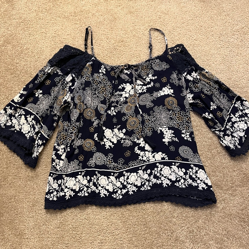 Blue floral shirt